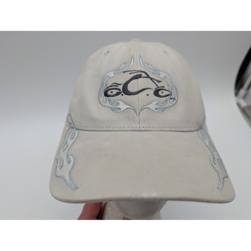 Orange County Choppers OCC Tan Blue Flame Embroidered Baseball Hat Bio-Domes